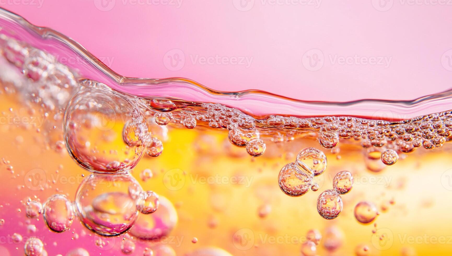 A close up of bubbles in a glass of soda photo