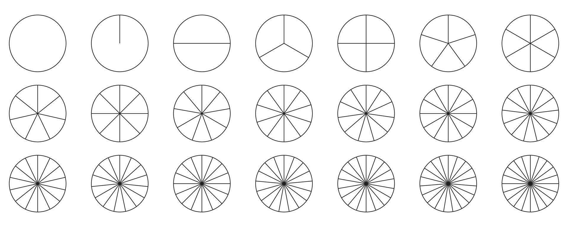 Sector divided the circle on the equal part. Diagram wheel parts. Pie chart template. vector
