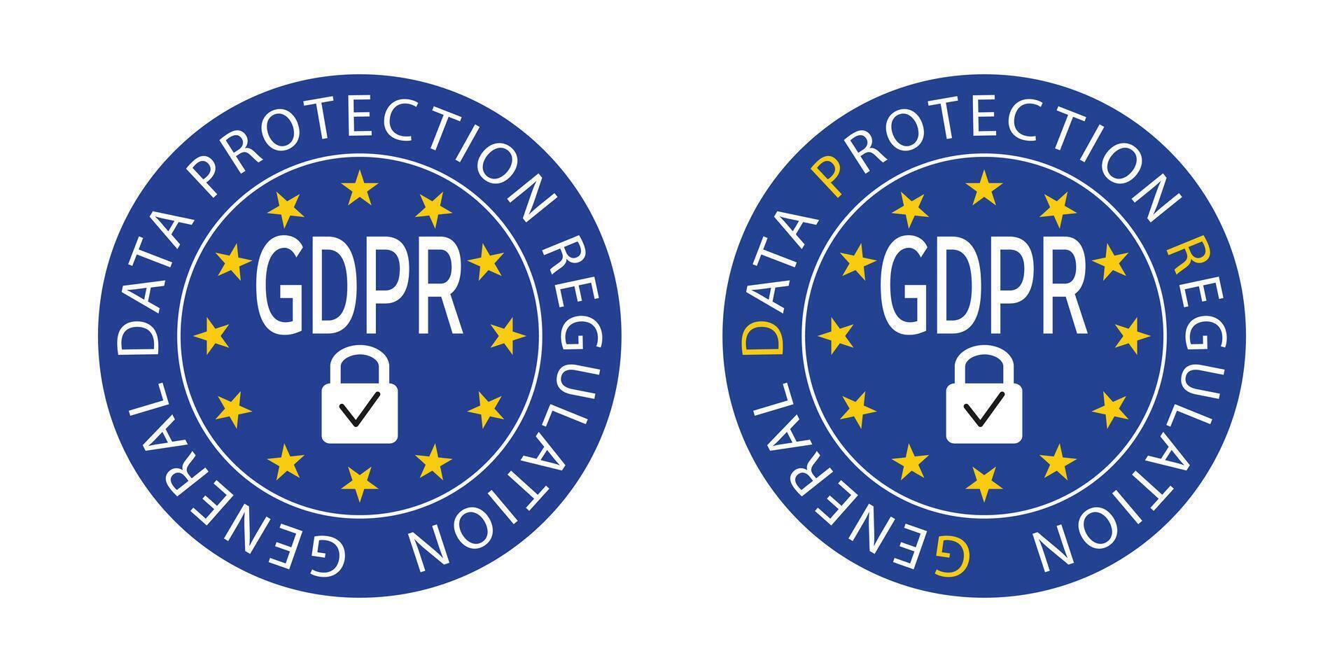 General data protection regulation. GDPR logo icon. GDPR logo template. vector