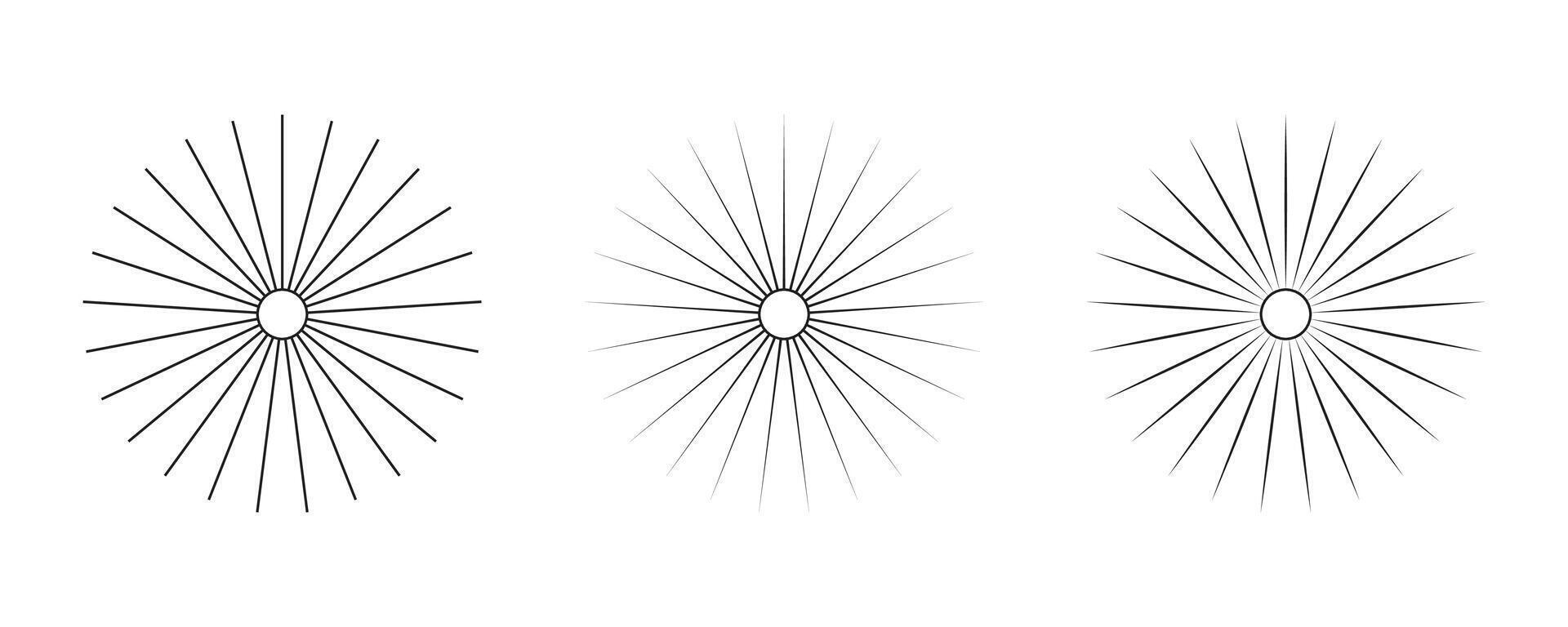 Abstract illusion geometric radial circle lines. Spokes with radiating stripes. Editable stroke. vector