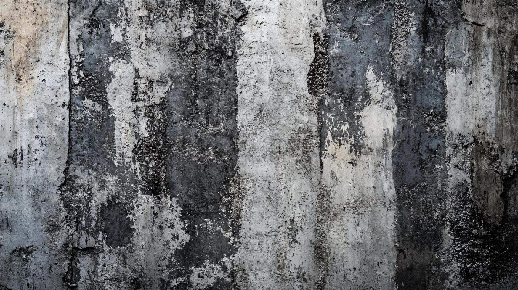 Wall with a lot of cracks and holes. The wall is gray and black. The wall has a lot of texture and he is old photo