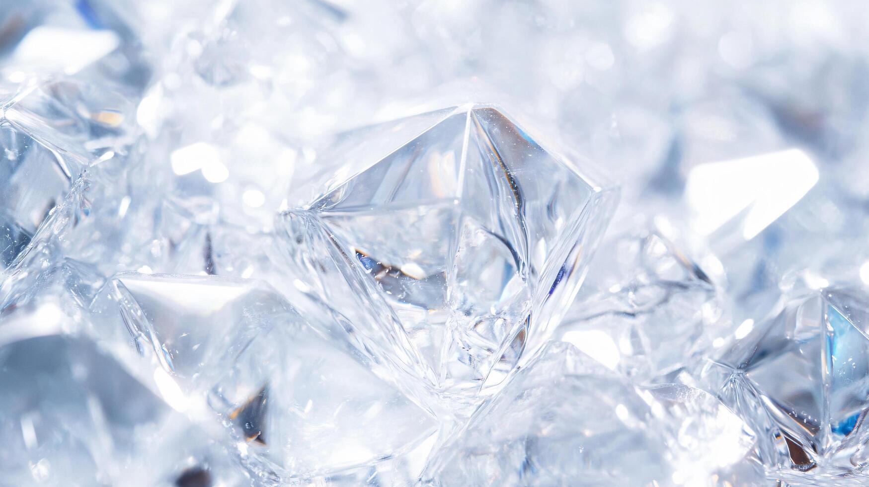 Close up of a bunch of diamonds. The diamonds are all different sizes and shapes, but they all have a similar, sparkling quality. Concept of luxury and opulence photo