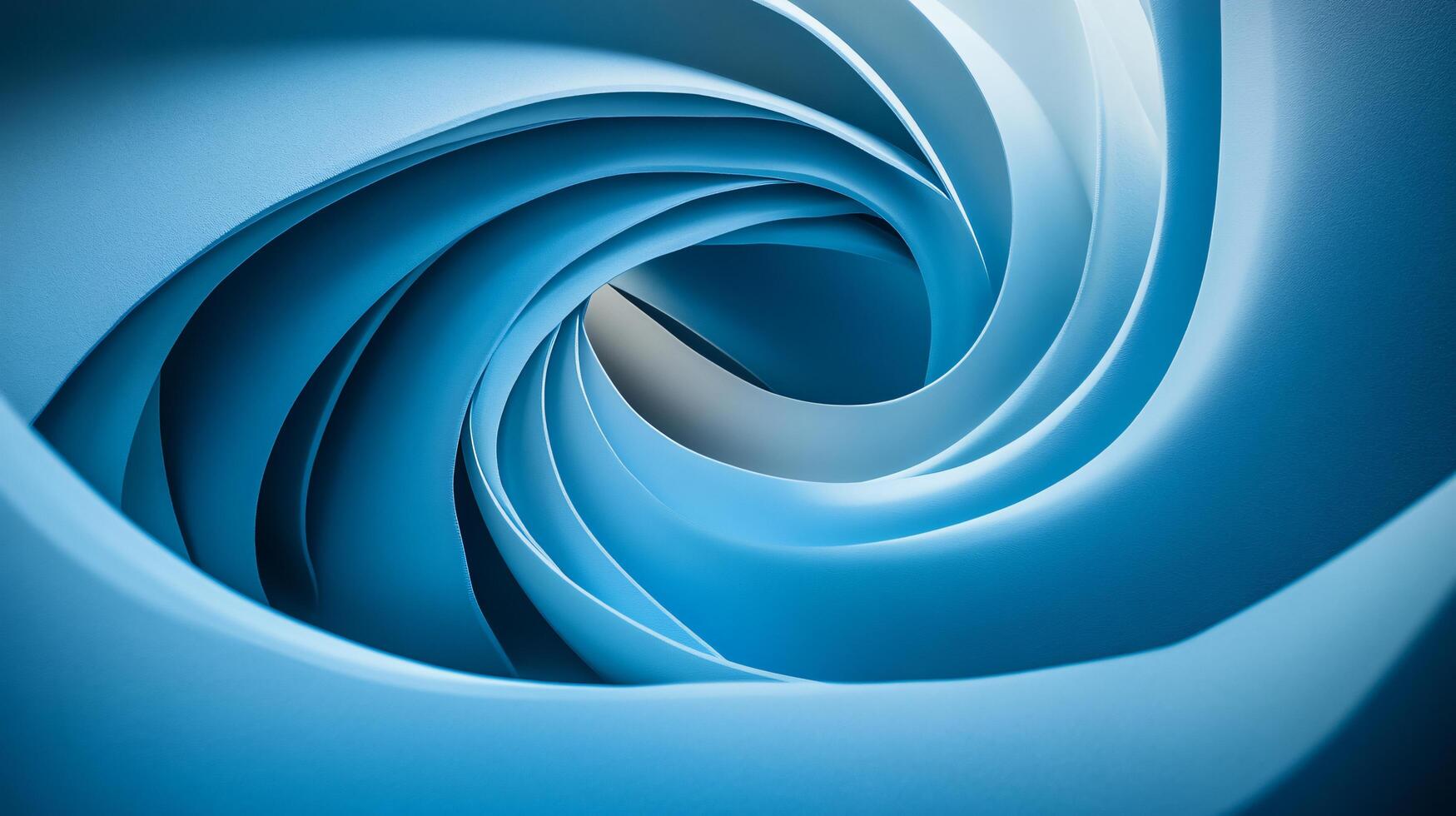 Blue and white spiral with a white center. The spiral is made up of many blue and white lines that curve and twist in a continuous motion. The spiral appears to be a representation of movement photo