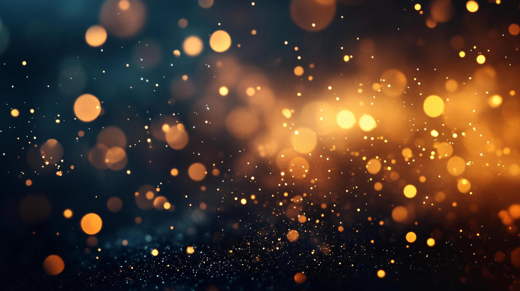 Blurry image of a bright orange and blue background with many small dots. The dots are scattered all over the image, creating a sense of movement and energy. The image is abstract and dynamic photo
