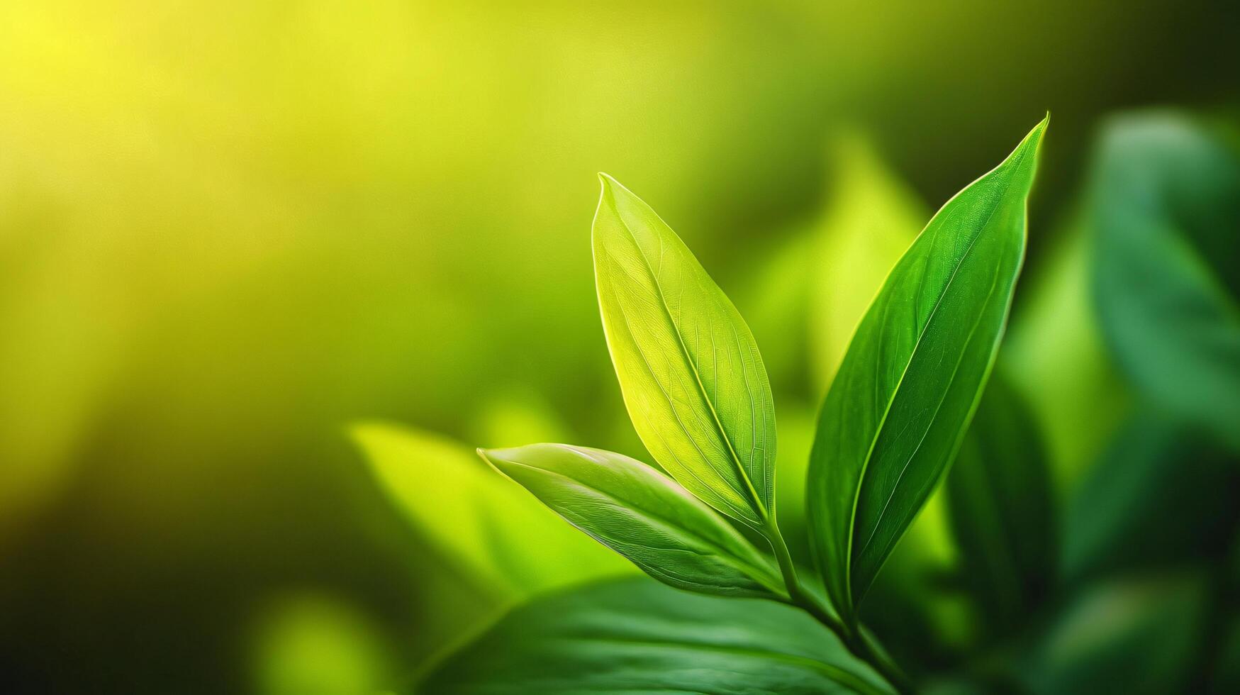 Leafy green plant with a bright green color. The leaf is very thin and has a shiny surface photo