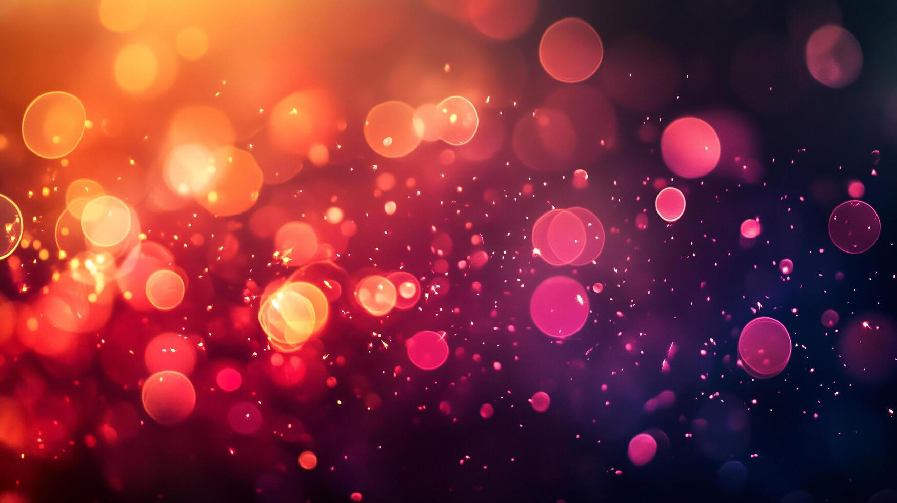 Colorful background with many small circles. The circles are of different sizes and colors. The background is orange and purple photo