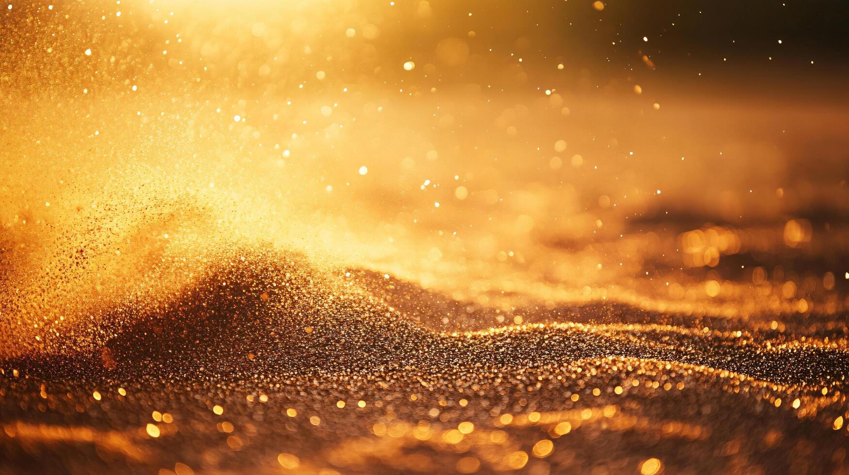 Bright yellow background with a lot of glitter. The glitter is scattered all over the background, giving it a sparkling and festive appearance photo