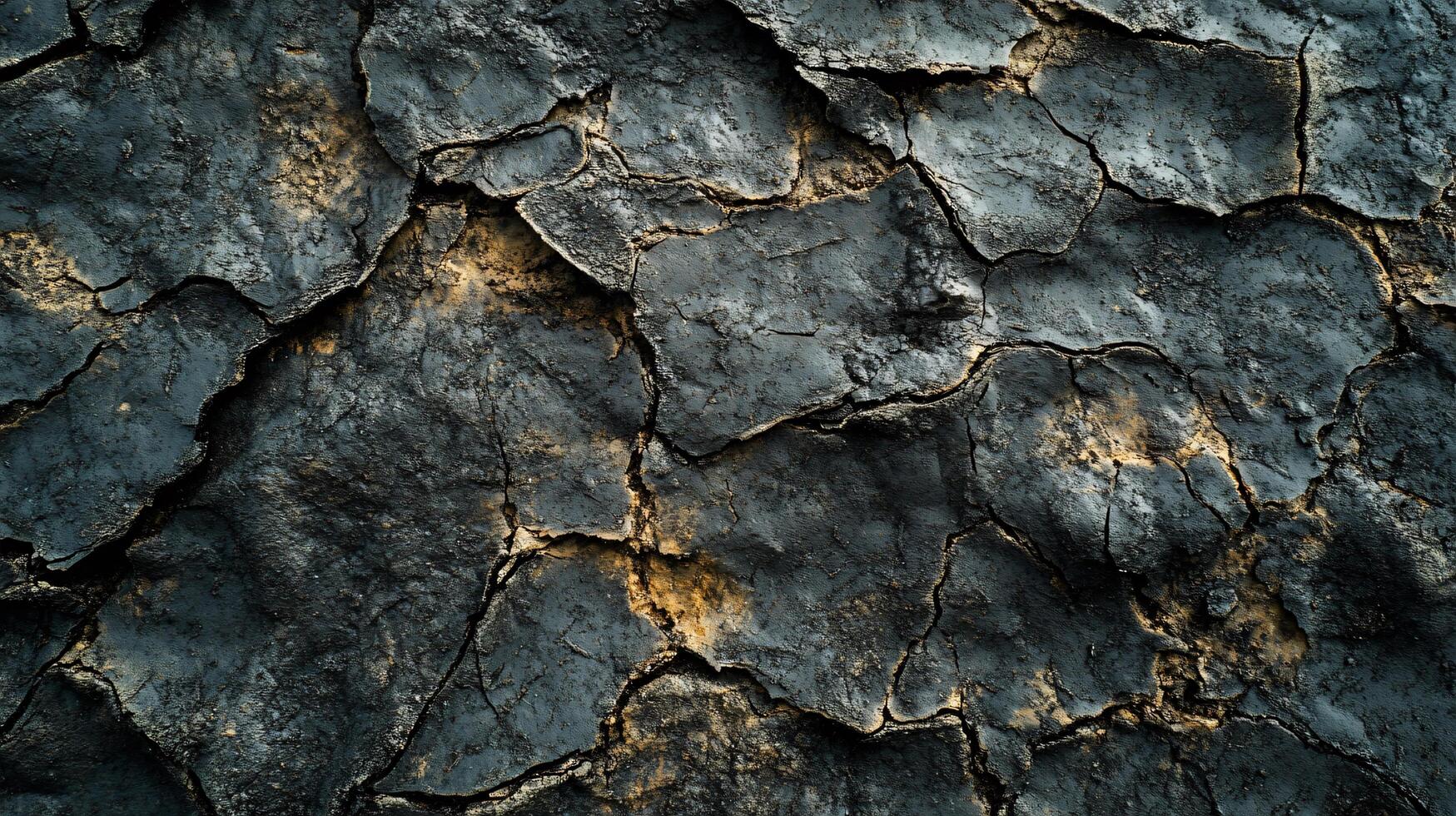 Close up of a rock with a lot of cracks and holes. The rock appears to be old and worn down photo