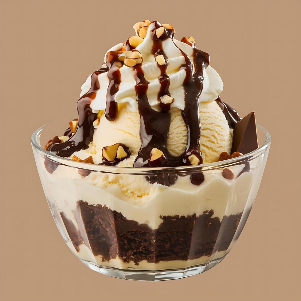 A dessert in a glass bowl photo