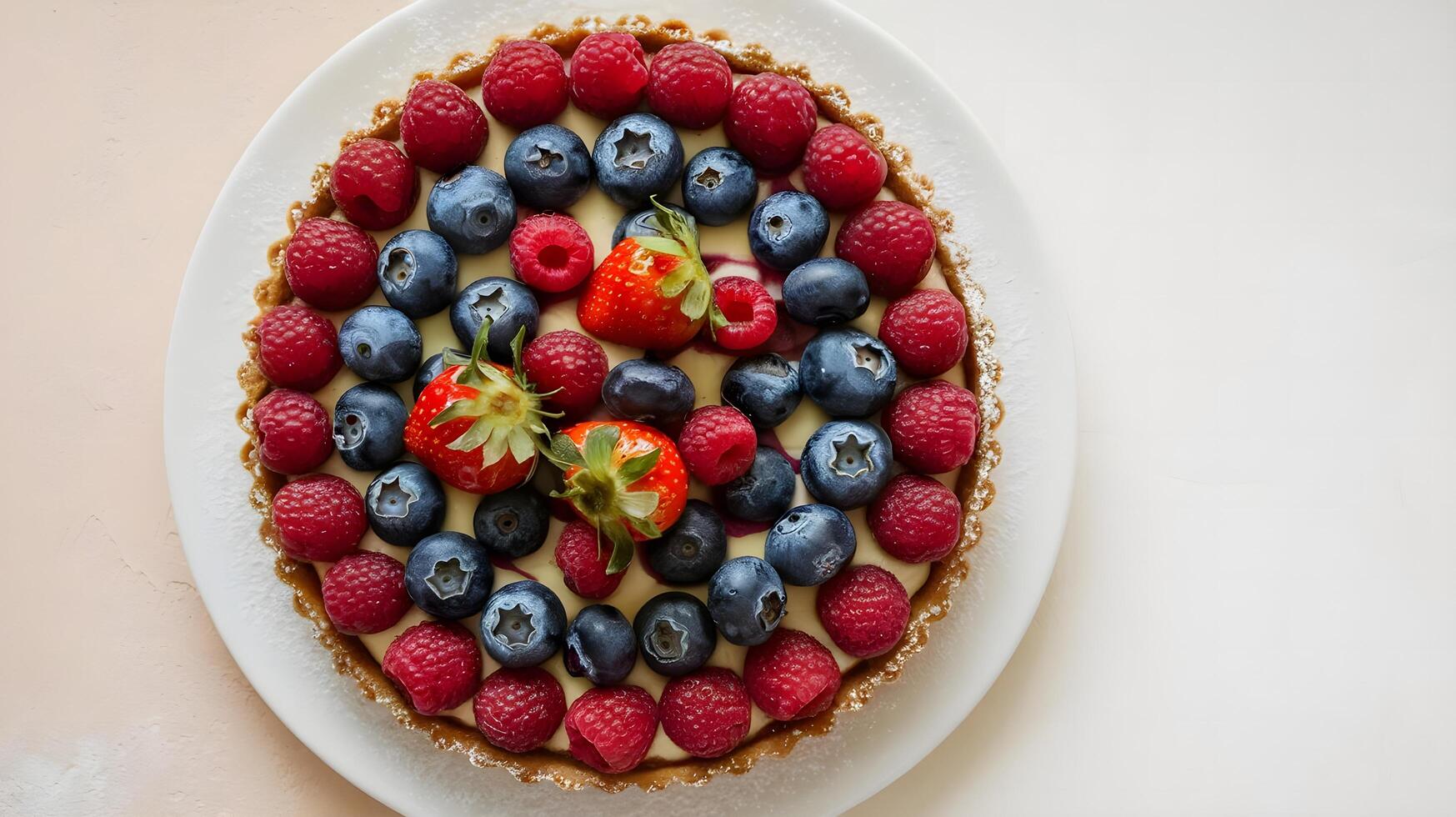 A tart with berries on top photo