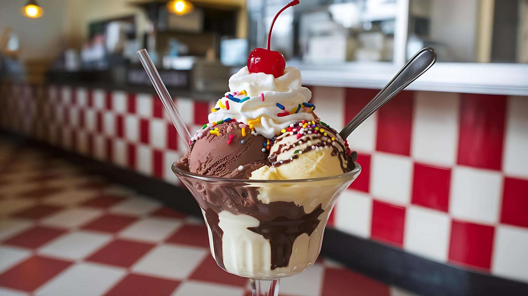 A dessert in a glass photo