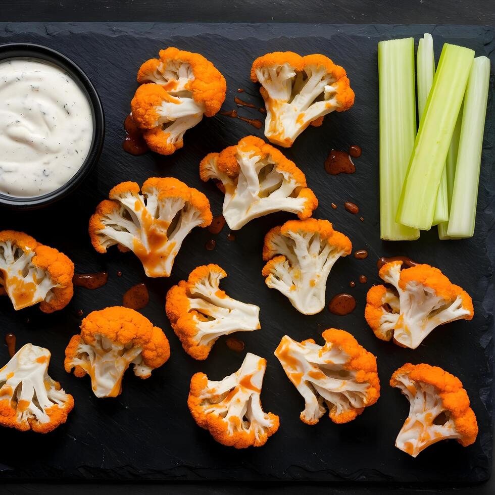 Cauliflower bites with ranch dip photo