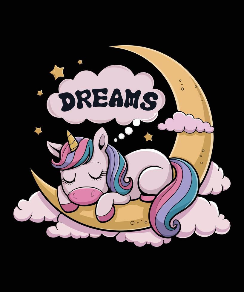 unicorn illustration graphics for t shirt design vector