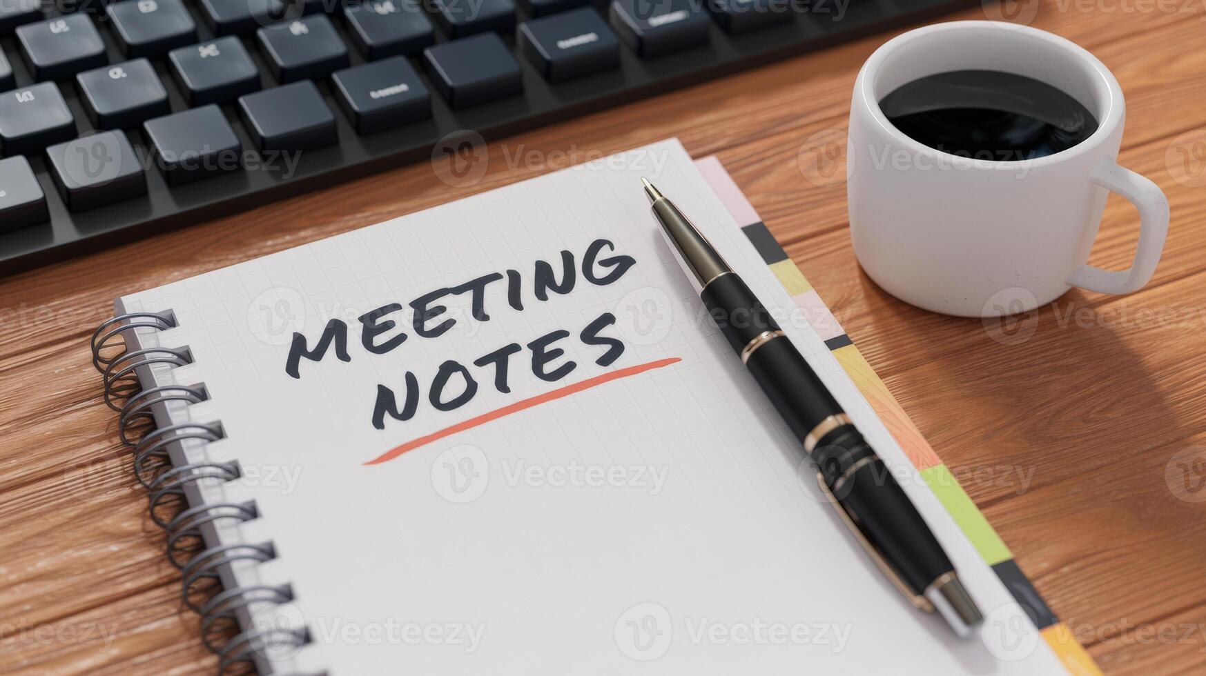 Meetings notes on a notepad photo