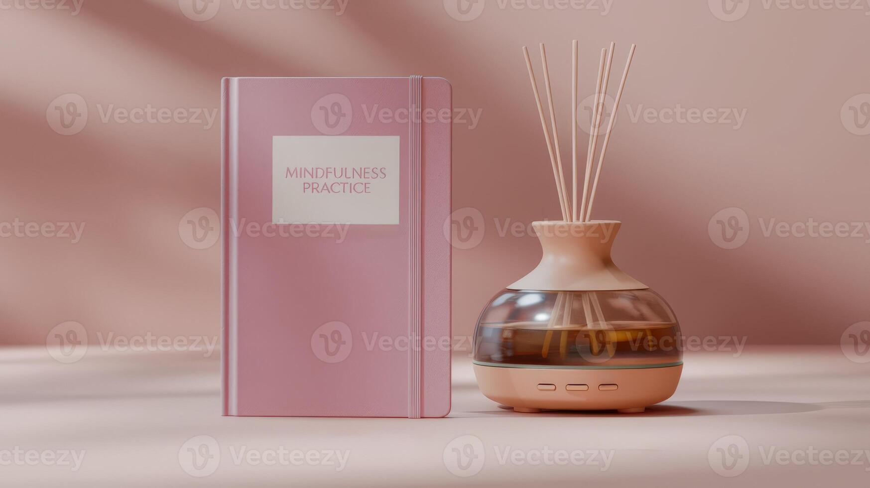 Pink box with reed diffuser and pink box with reed diffuser photo