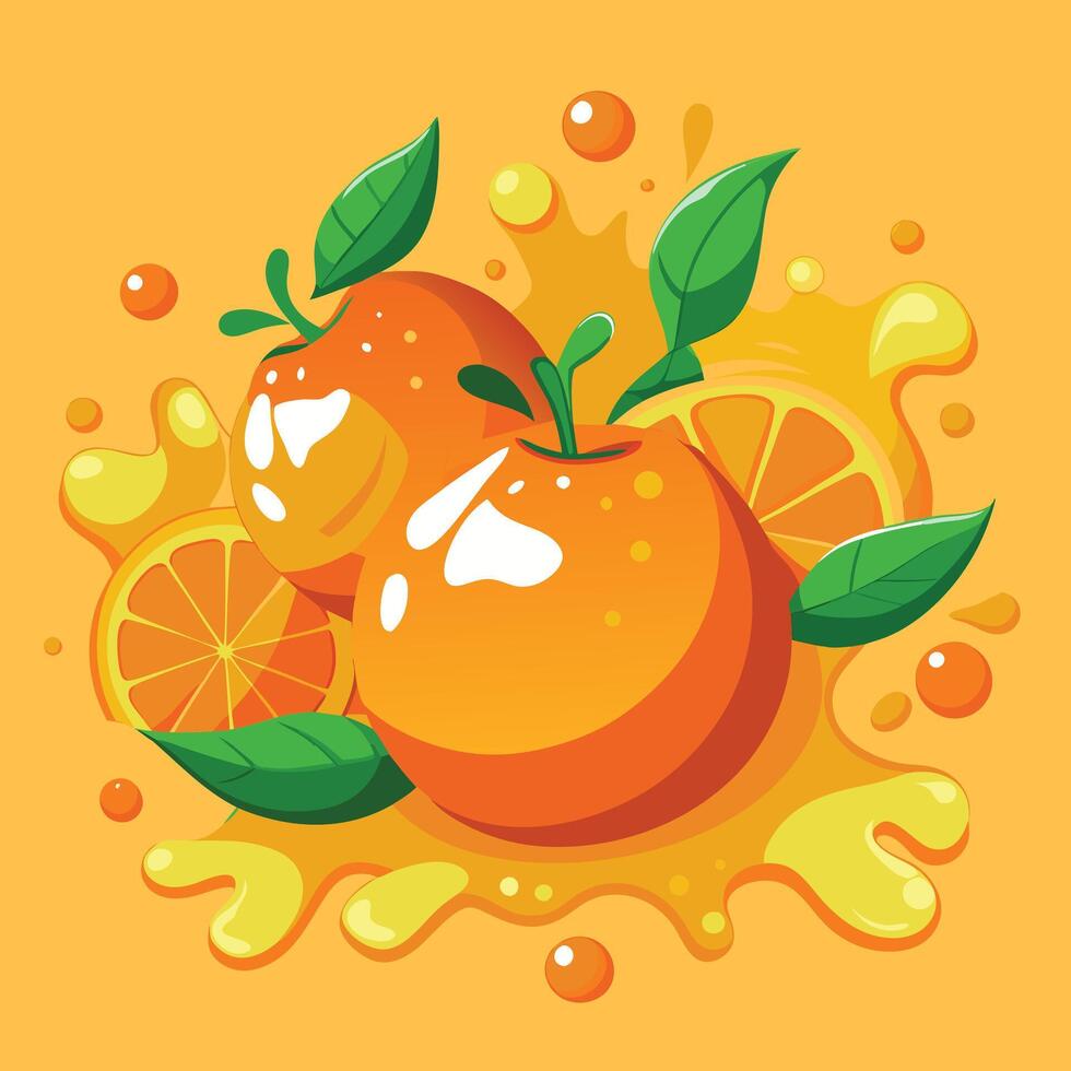 Orange slice Juice Splash vector