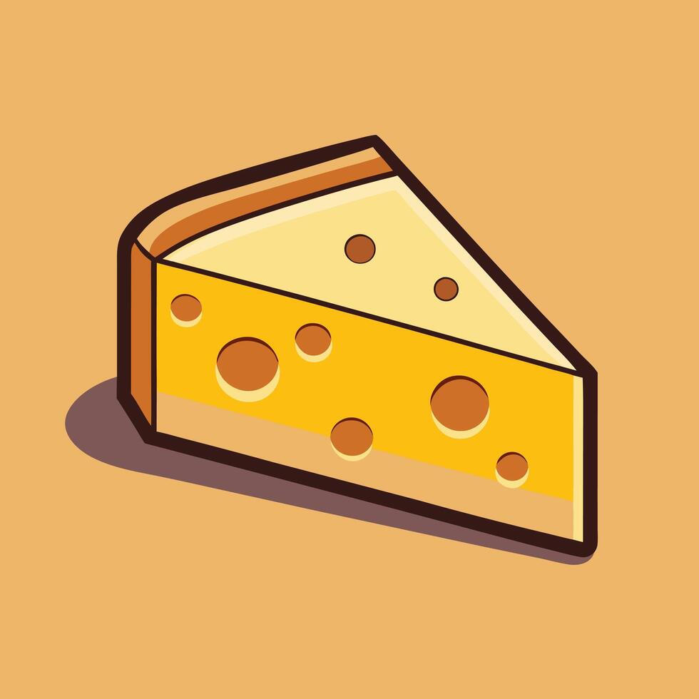 slice Watercolor Cheese vector