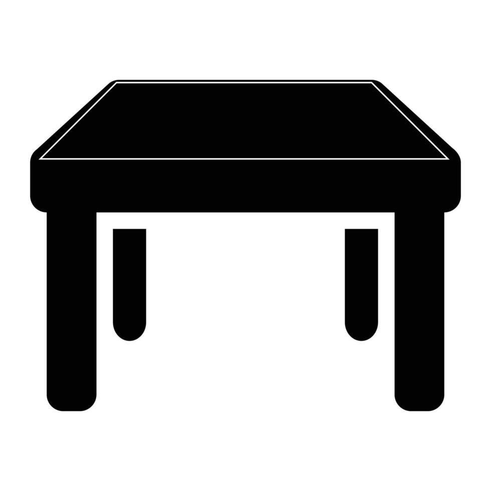 dining table flat black design vector