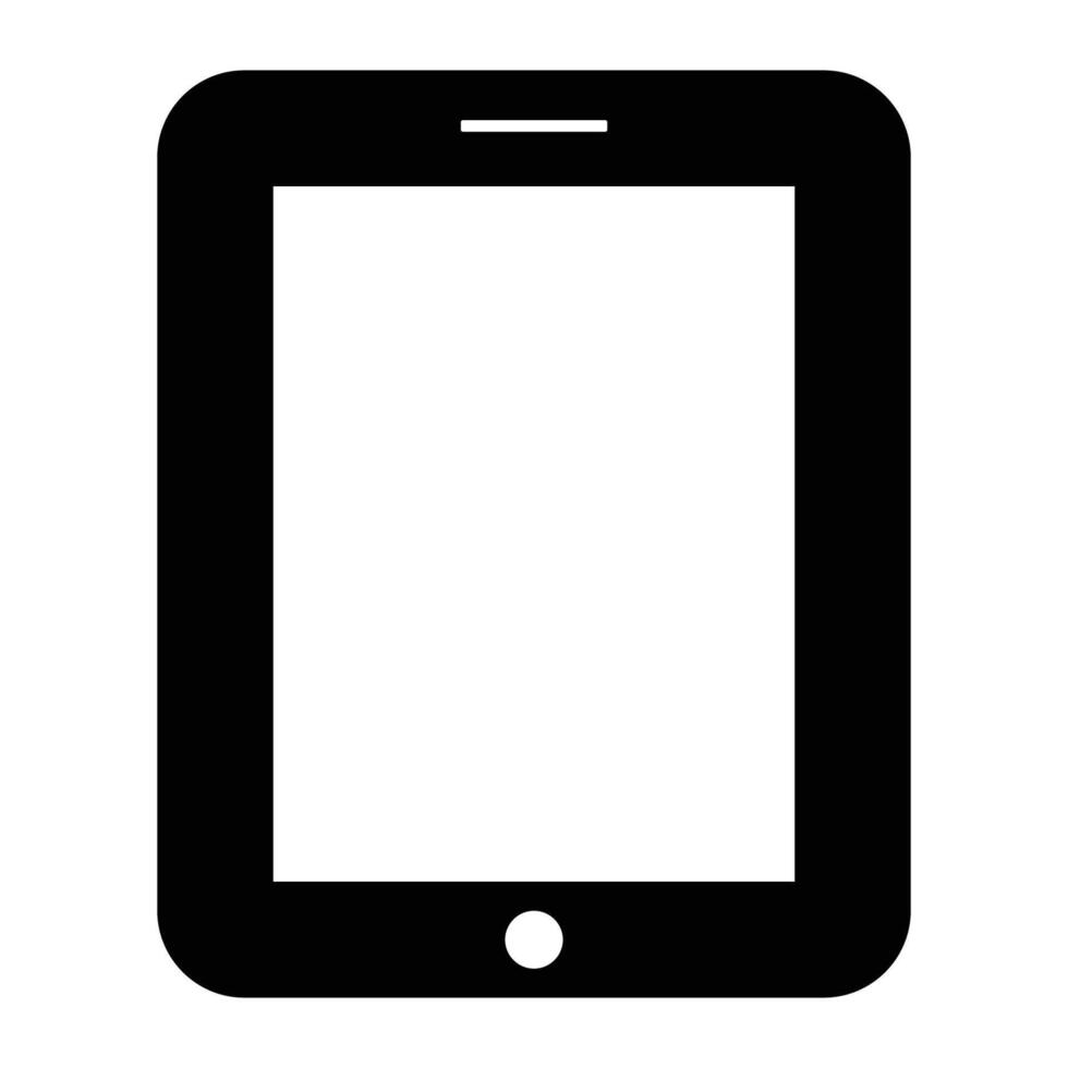 mobile tablet silhouette vector