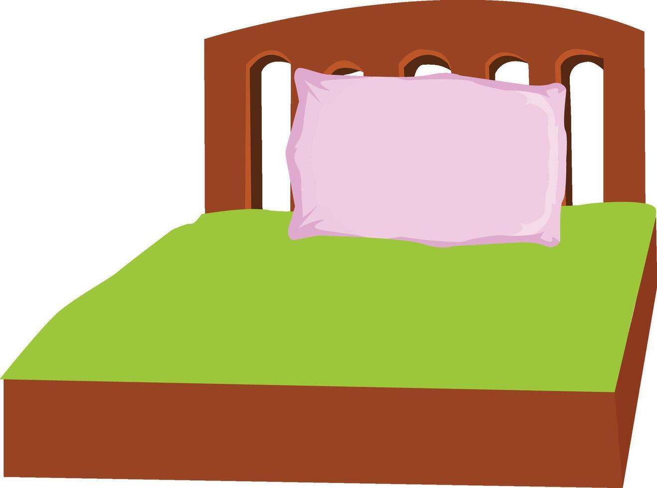 Bed for one people with a pillow vector