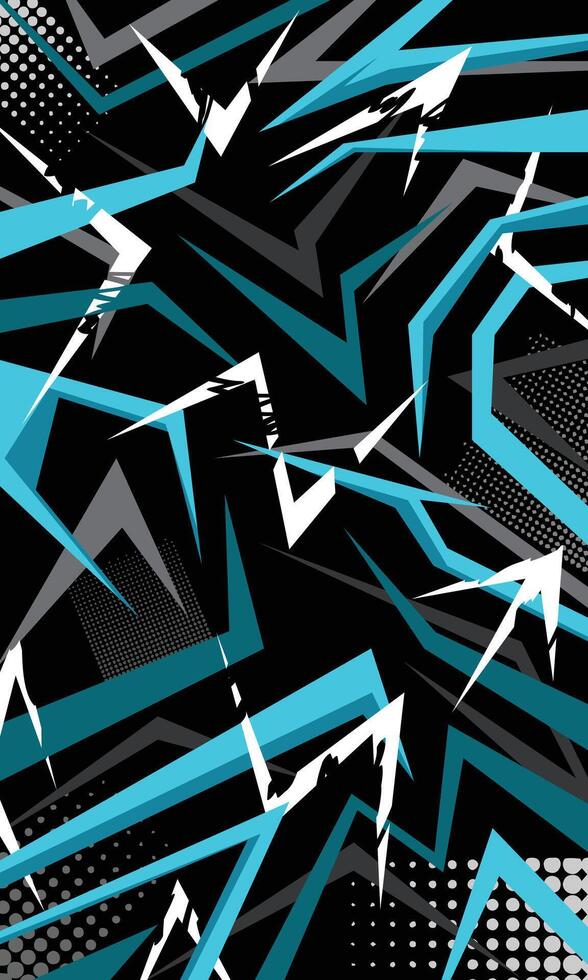Abstract geometric sharp lines pattern racing background for sublimation jersey vector