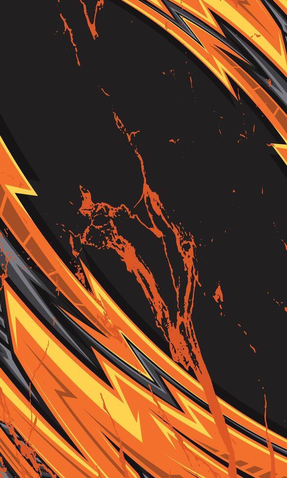 Modern racing background abstract orange geometric lines border vector