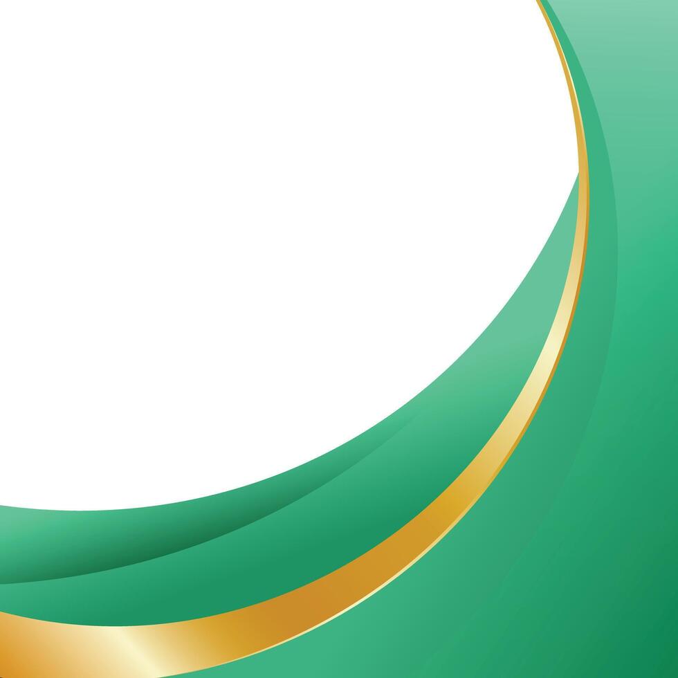 Circular green and gold border business background vector