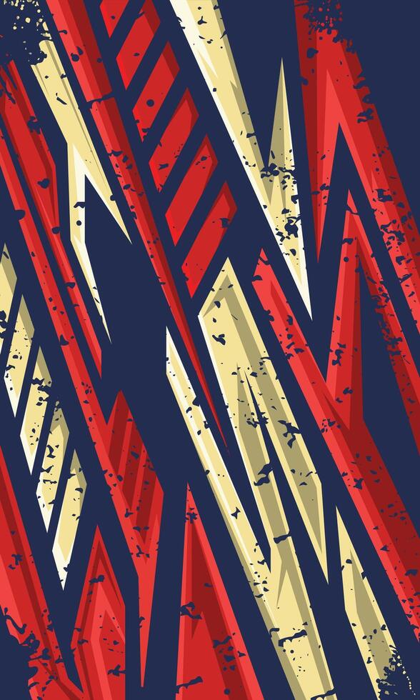 Abstract red and yellow modern geometric stripes racing background for sublimation jersey vector