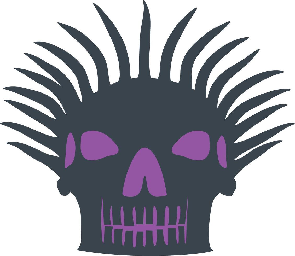 Punk rock skull logo illustration vector