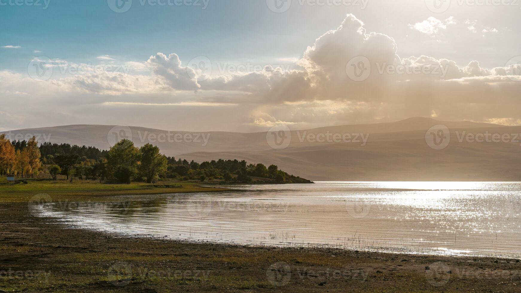 Lake Arpi scenery. It is a lake and reservoir located in the Shirak Province of Armenia photo