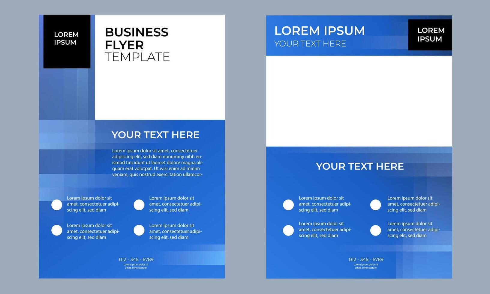 Business flyer template in blue color. geometric modern flyer design A4 size. vector
