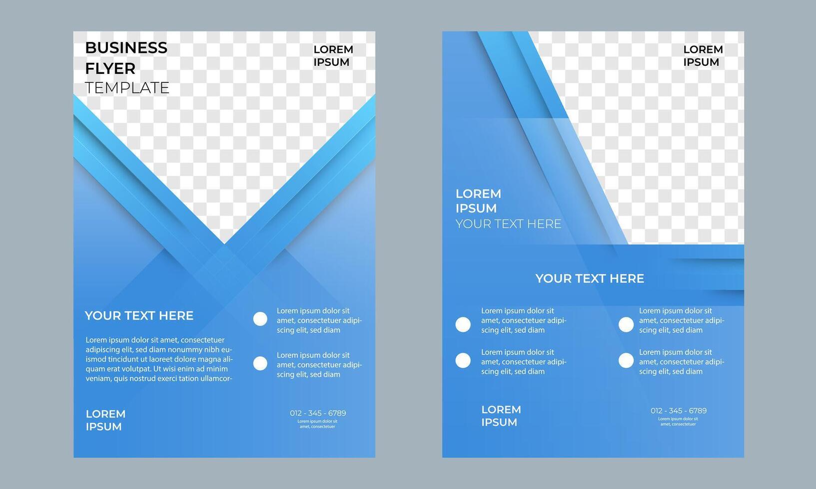 Business flyer template in blue color. geometric modern flyer design A4 size. minimalist design vector