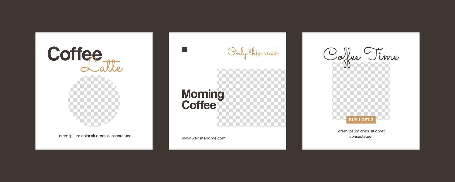 Coffee banner post template vector