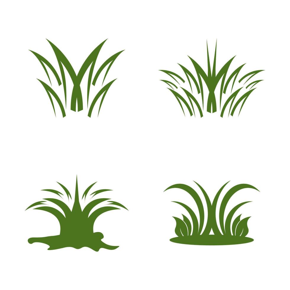 Green grass icon and symbol template vector