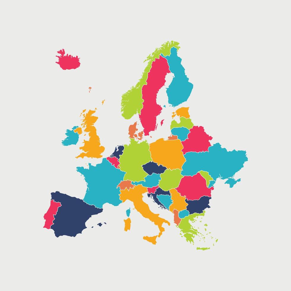 Europe map isolated on white background. High detailed illustration vector