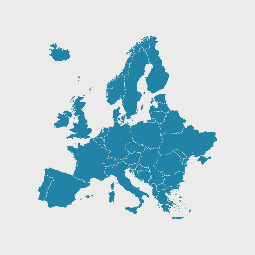 Europe map isolated on white background. High detailed illustration vector