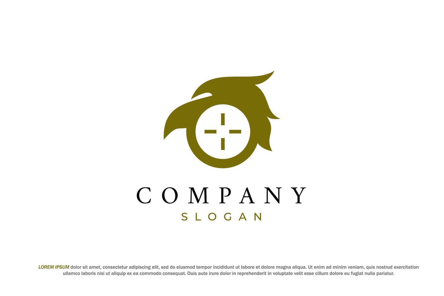 logo eagle head eye scope target vector