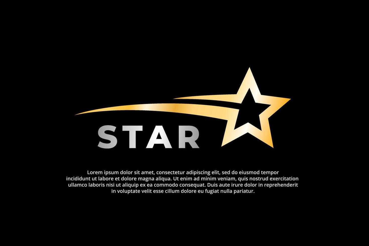 golden falling shooting star template background banner with word star vector