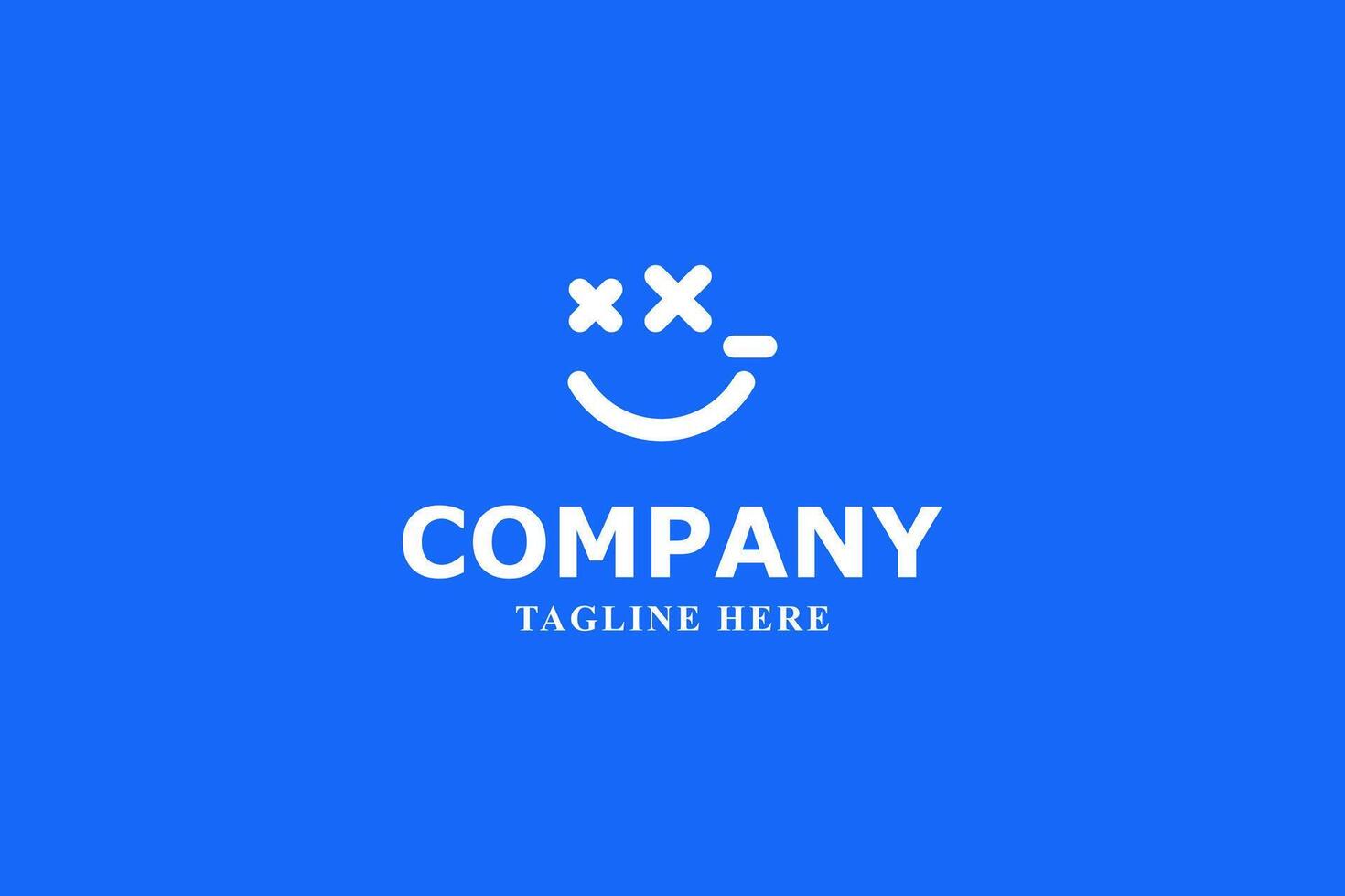 smile face and letter x minimal logo vector