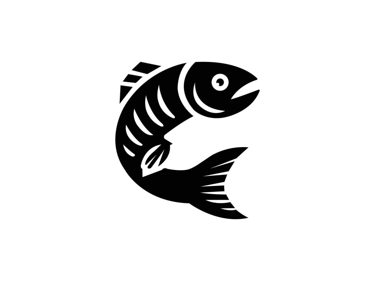 Fish silhouette. Fish logo on a white background. vector