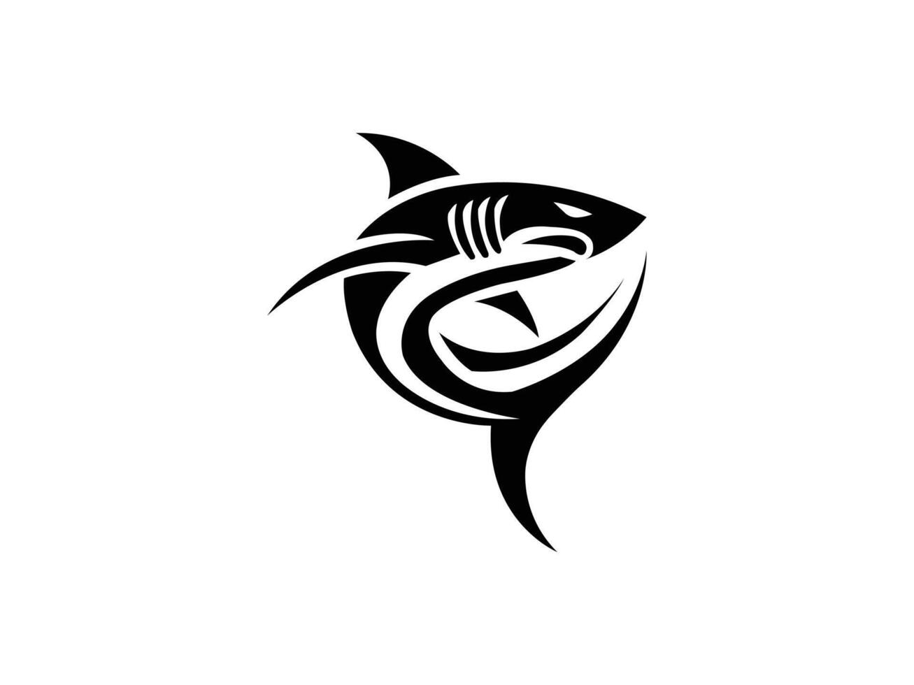 Shark logo silhouette. vector