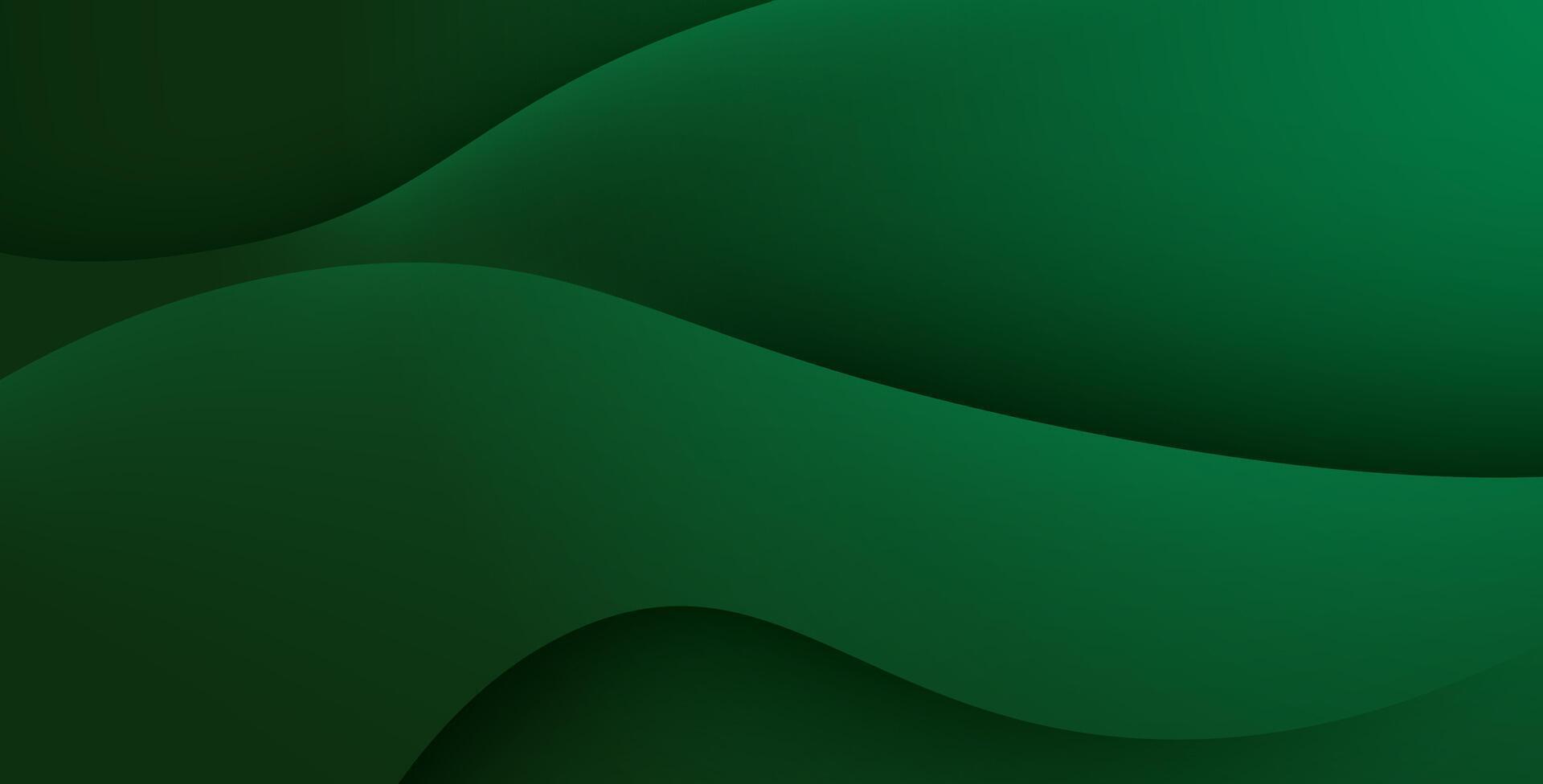 Multi layers green texture 3D papercut layers in gradient banner. Abstract paper cut art background design for website template. Topography map concept or smooth origami paper cut vector