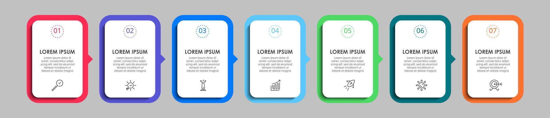 Infographic design business template with icons and 7 options or steps. vector