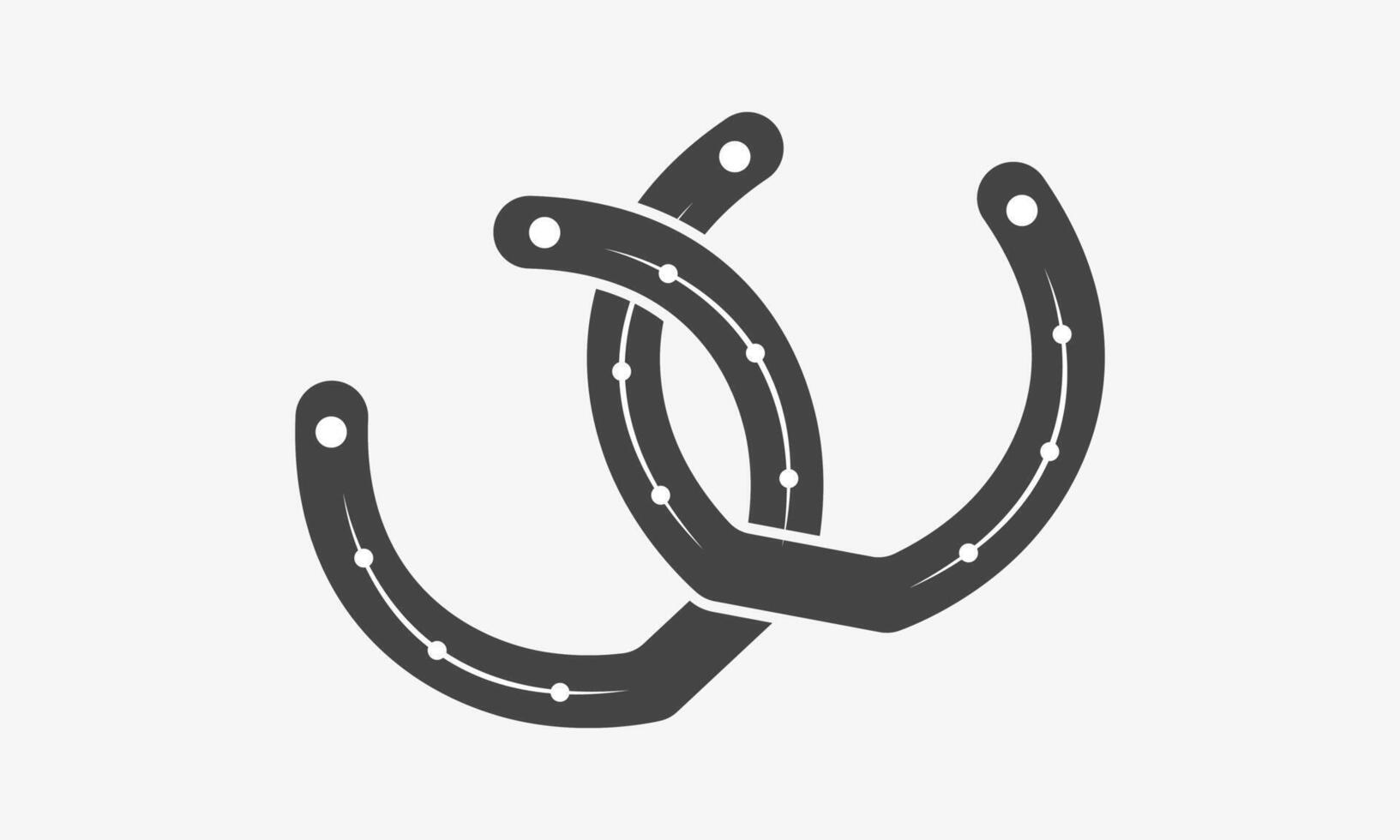 Horseshoes connected. Icon of luck vector