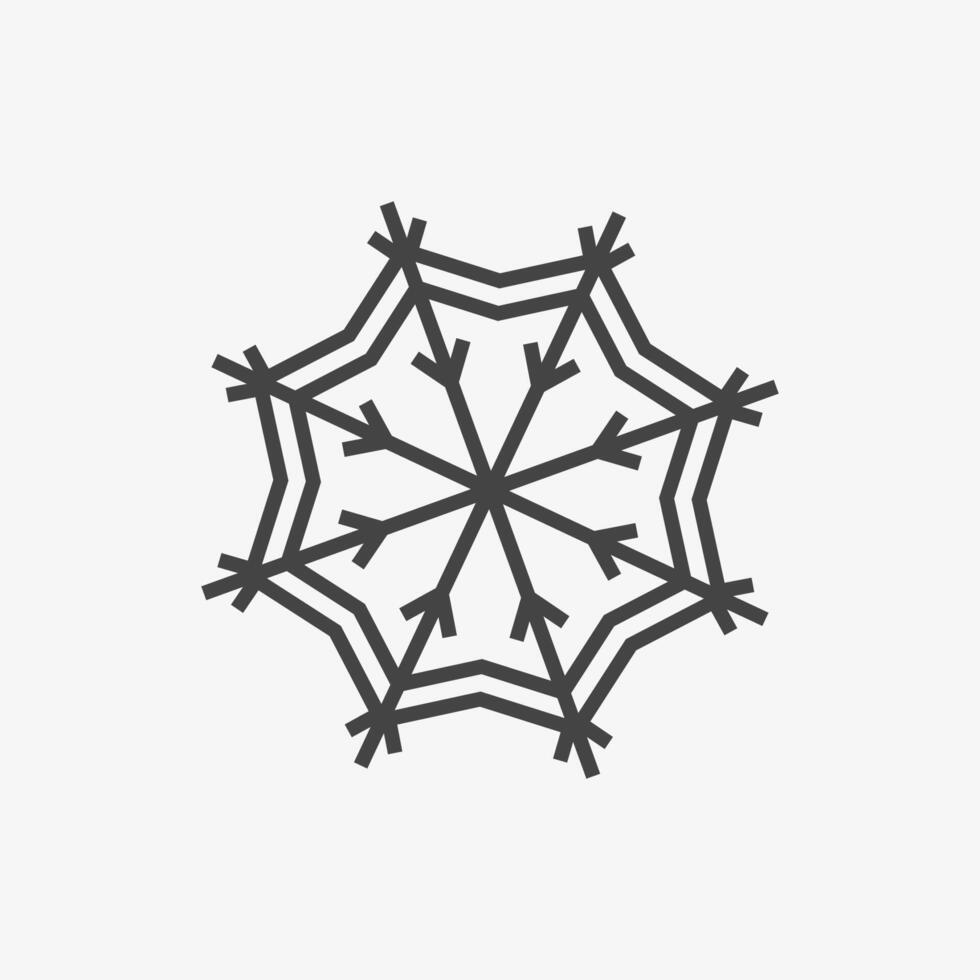Snowflake icon. New year and christmas symbol vector