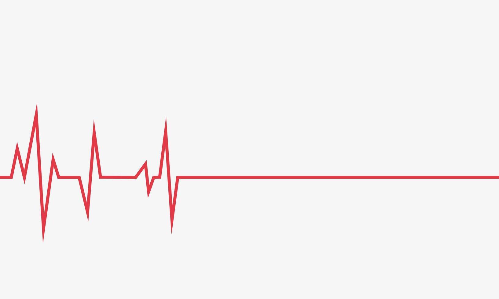 Last heart rate. Heart beat line vector