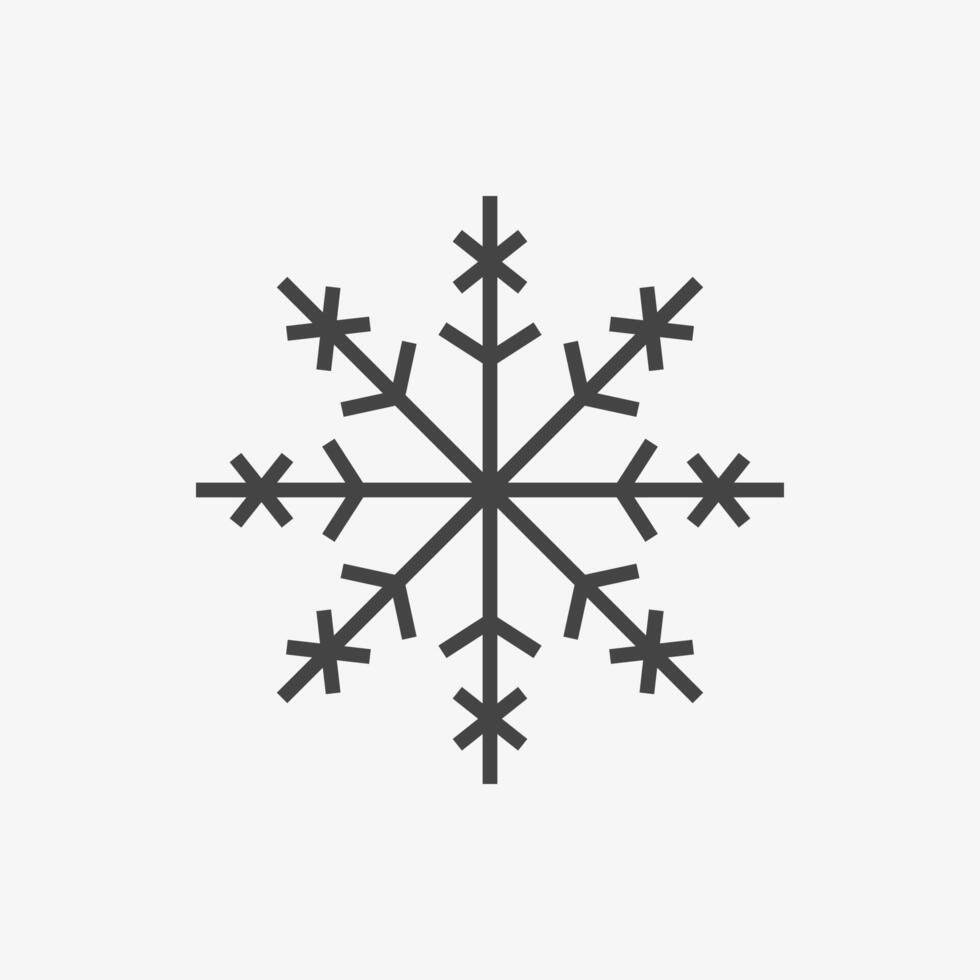 Snowflake icon. Black on white background vector