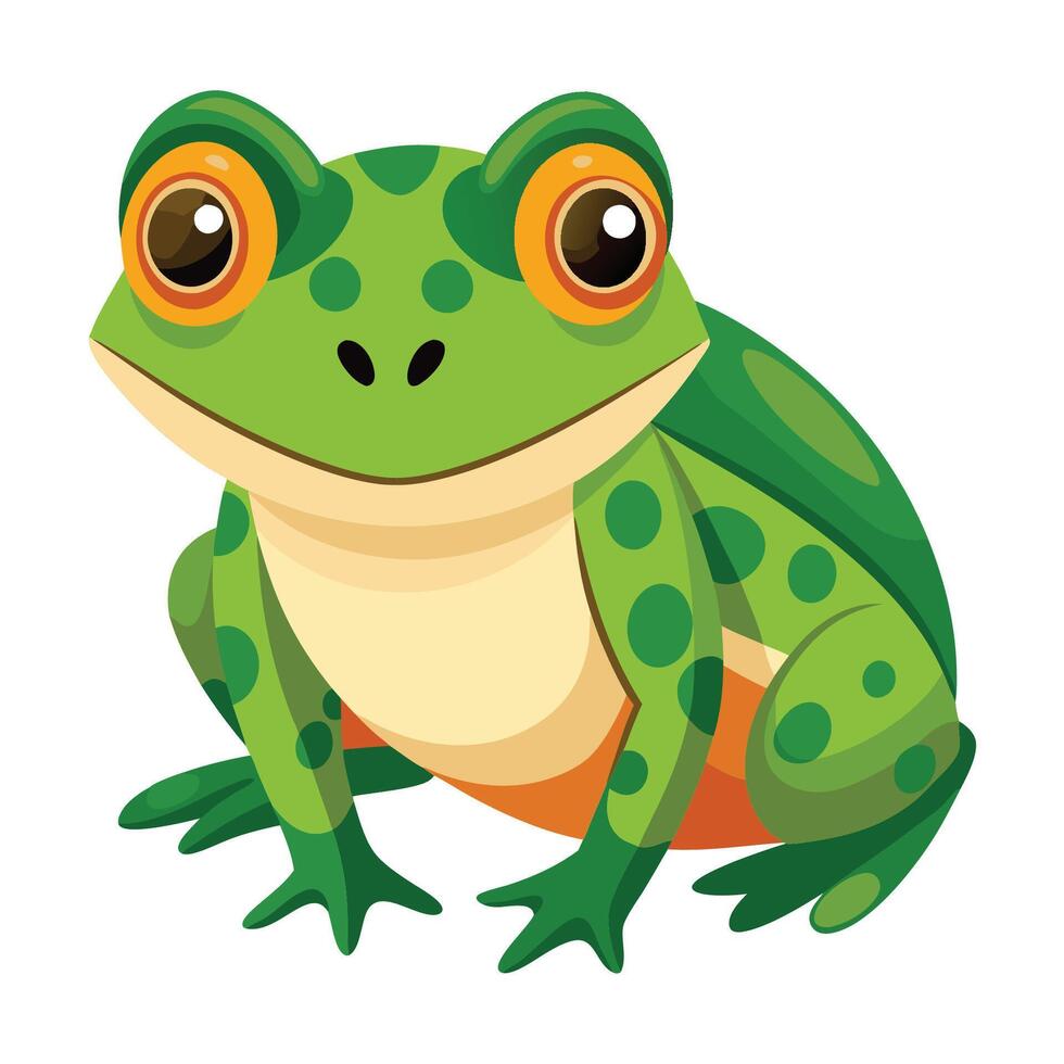 a cartoon frog sitting on a white background vector