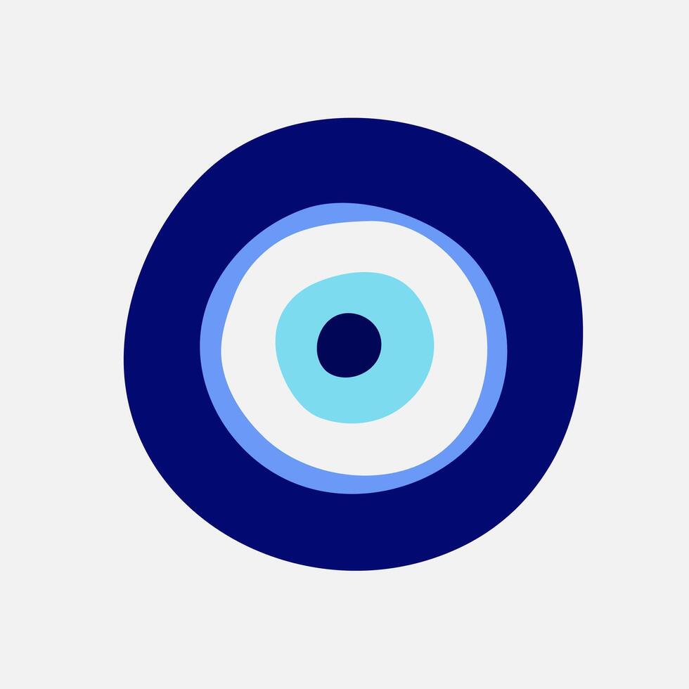Evil Eye Icon. Turkish symbol of protection. Greek or turkish amulet for luck. Nazar Boncugu talisman vector