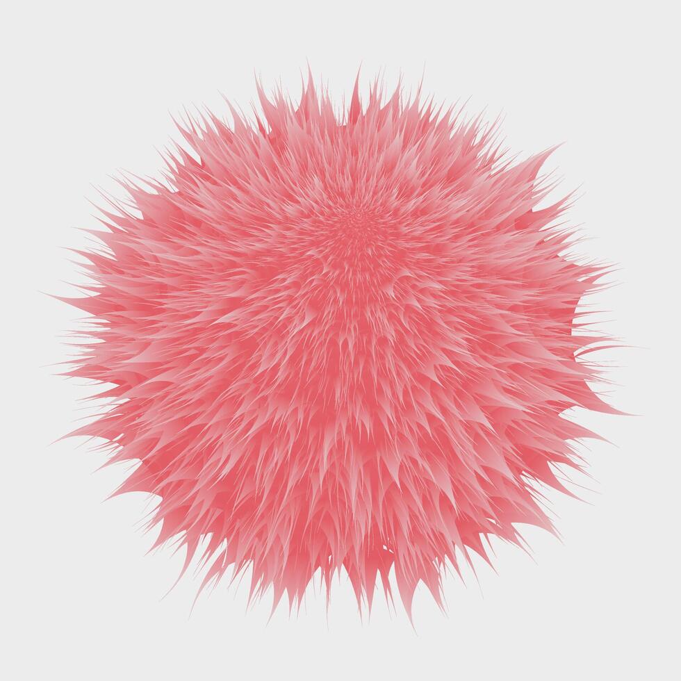Fluffy texture ball. Fur pompom vector